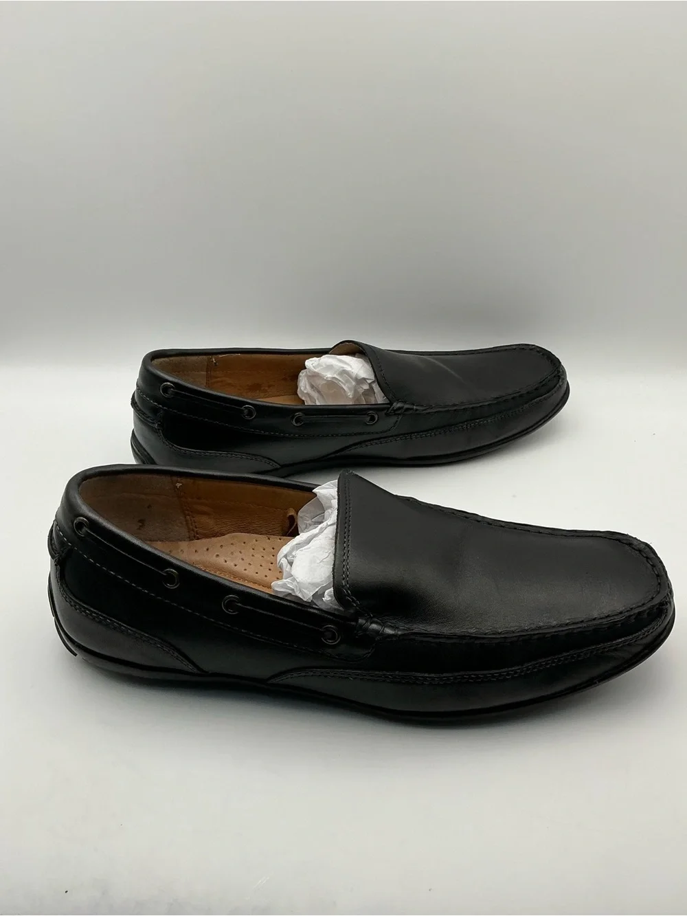 G.H. Bass Men’s Black Leather Loafers Slip On Driving Shoes Size 11.5